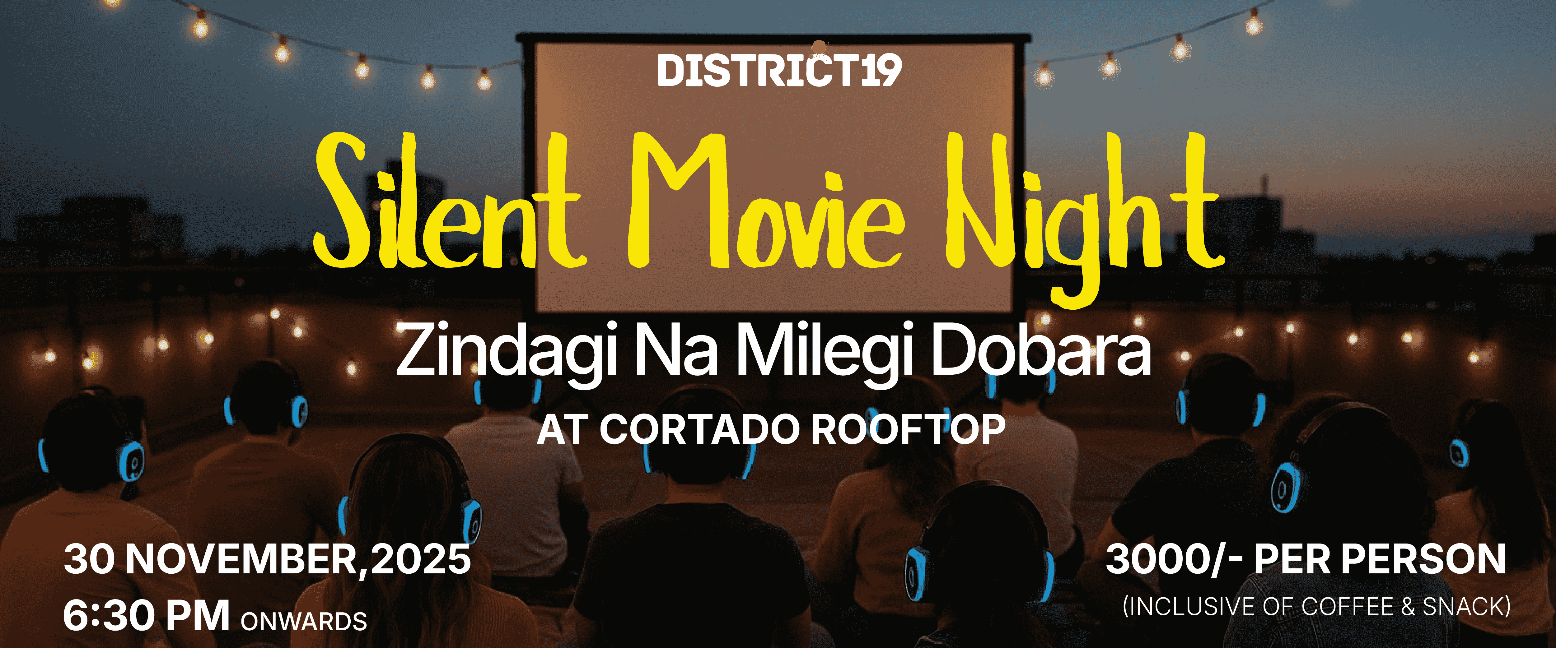 Silent Movie Night on the Cortado Rooftop