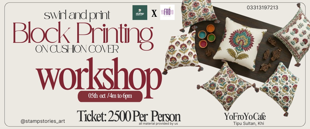 Swirl & Print (BLOCK PRINT ON CUSHION COVERS) 5th oct